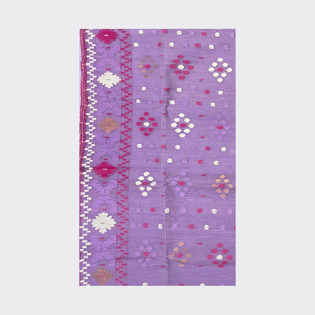 Lavender Jamdani Saree