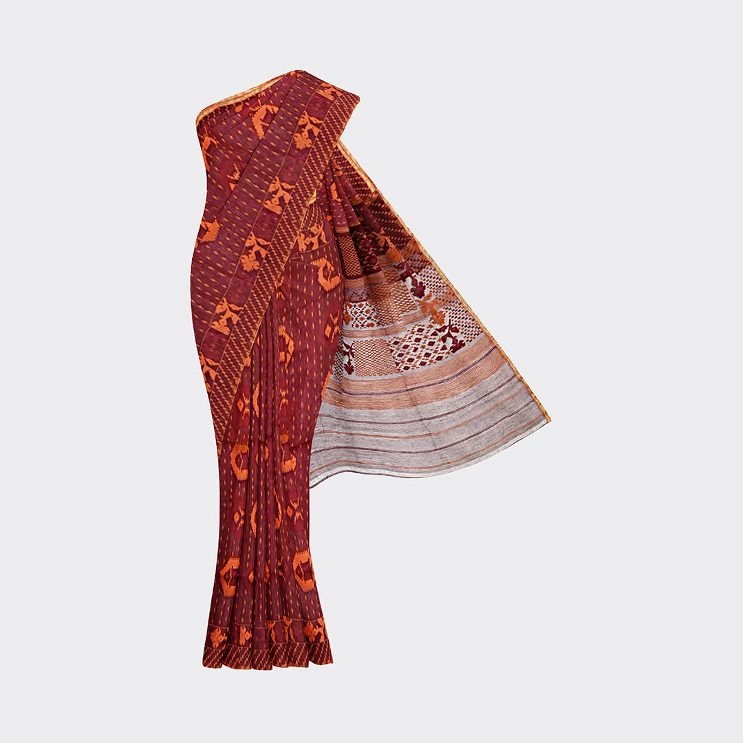 Merlot Jamdani Saree | Trendz City