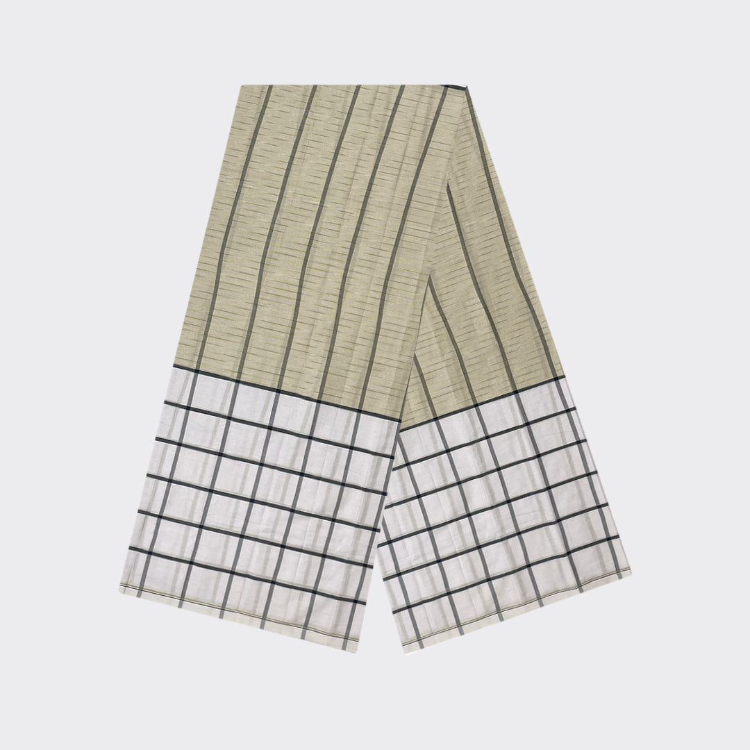 Multicolor White Check Cotton Lungi | Trendz City