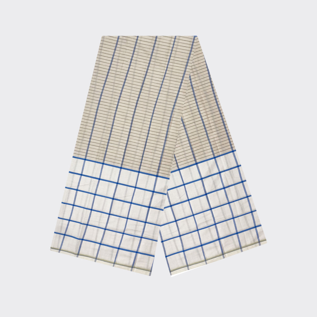 Multicolor White Check Cotton Lungi | Trendz City
