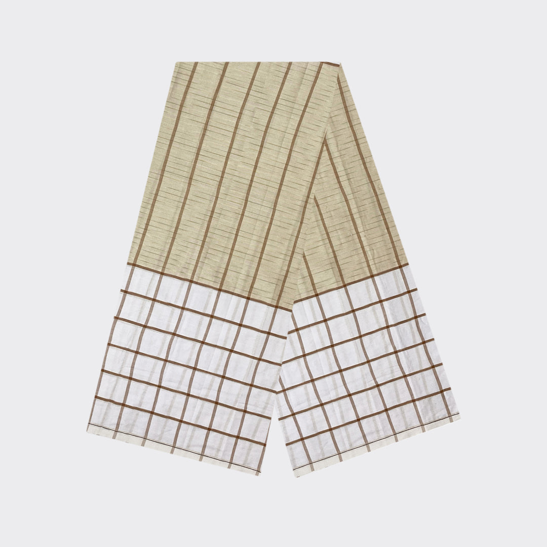 Multicolor White Check Cotton Lungi | Trendz City