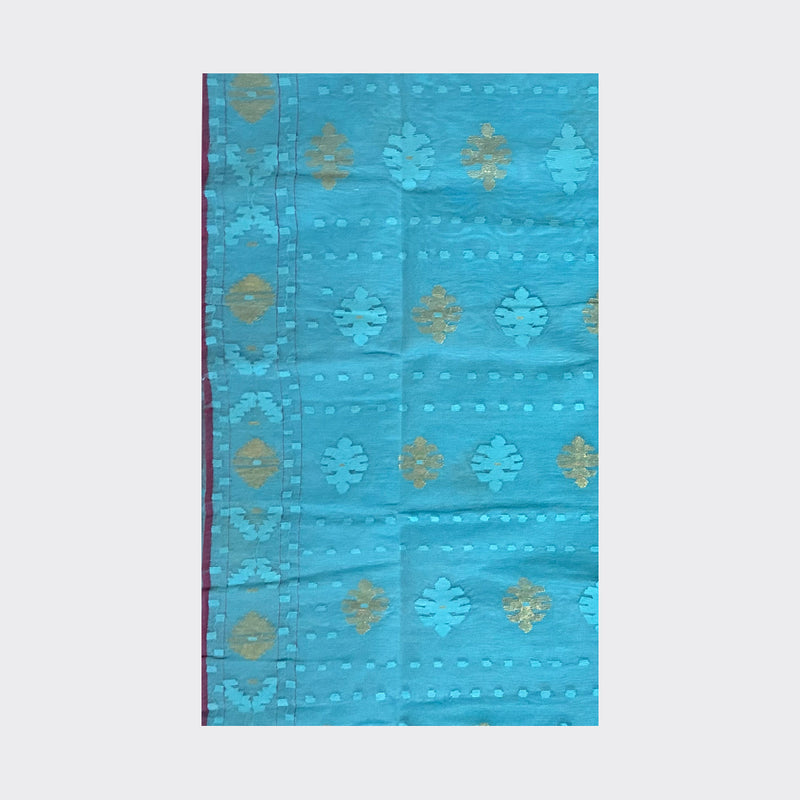Picton Blue Jamdani Saree | Trendz City