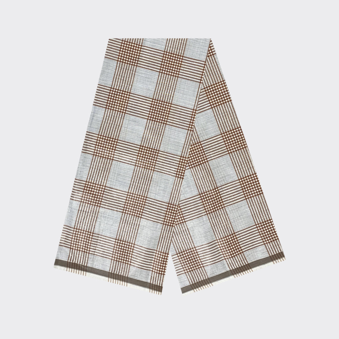 Purple Brown Small Check Cotton Lungi | Trendz City