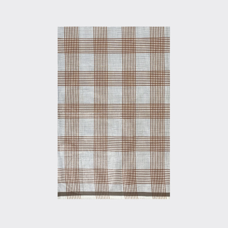 Purple Brown Small Check Cotton Lungi Details | Trendz City