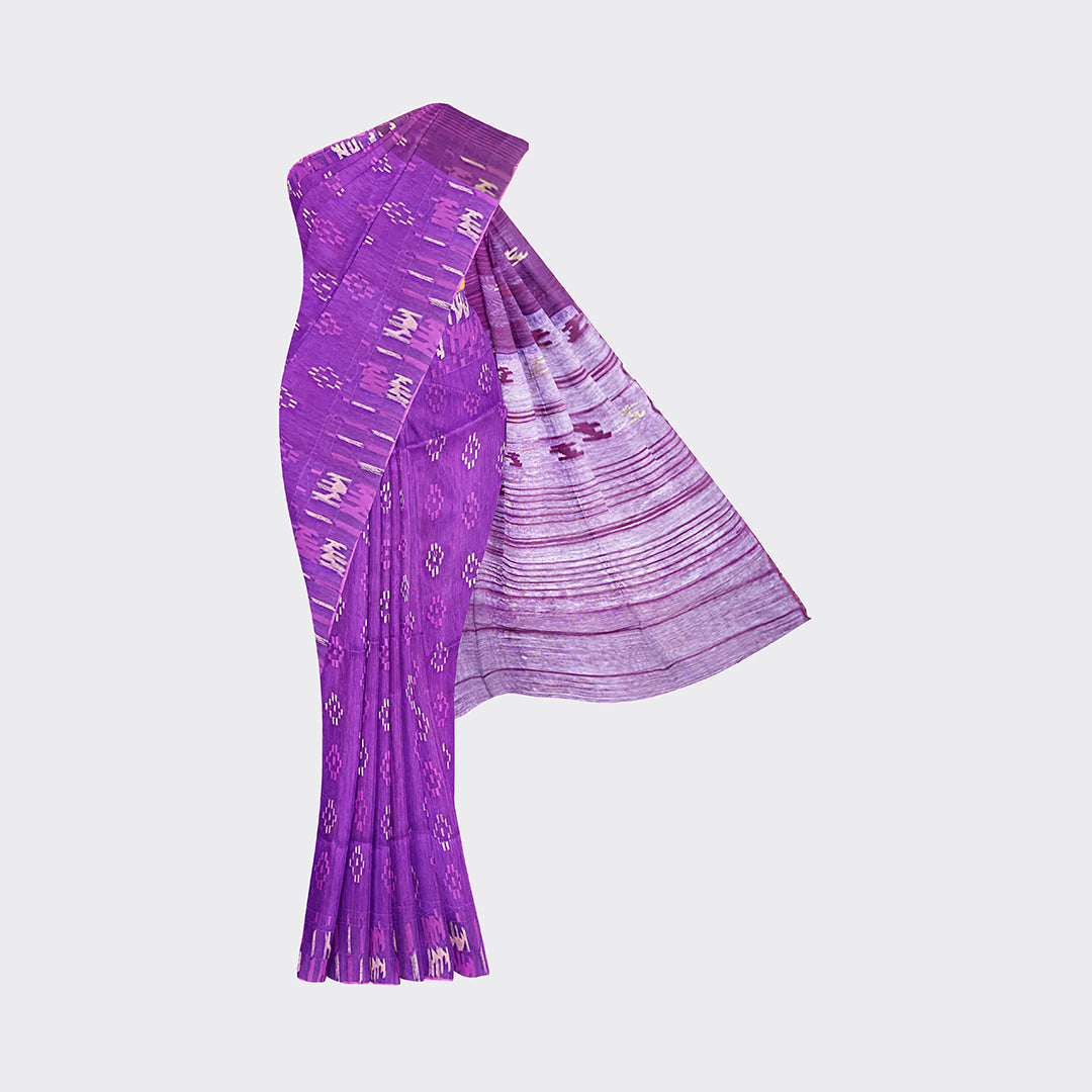 Warm Purple Jamdani Saree | Trendz City