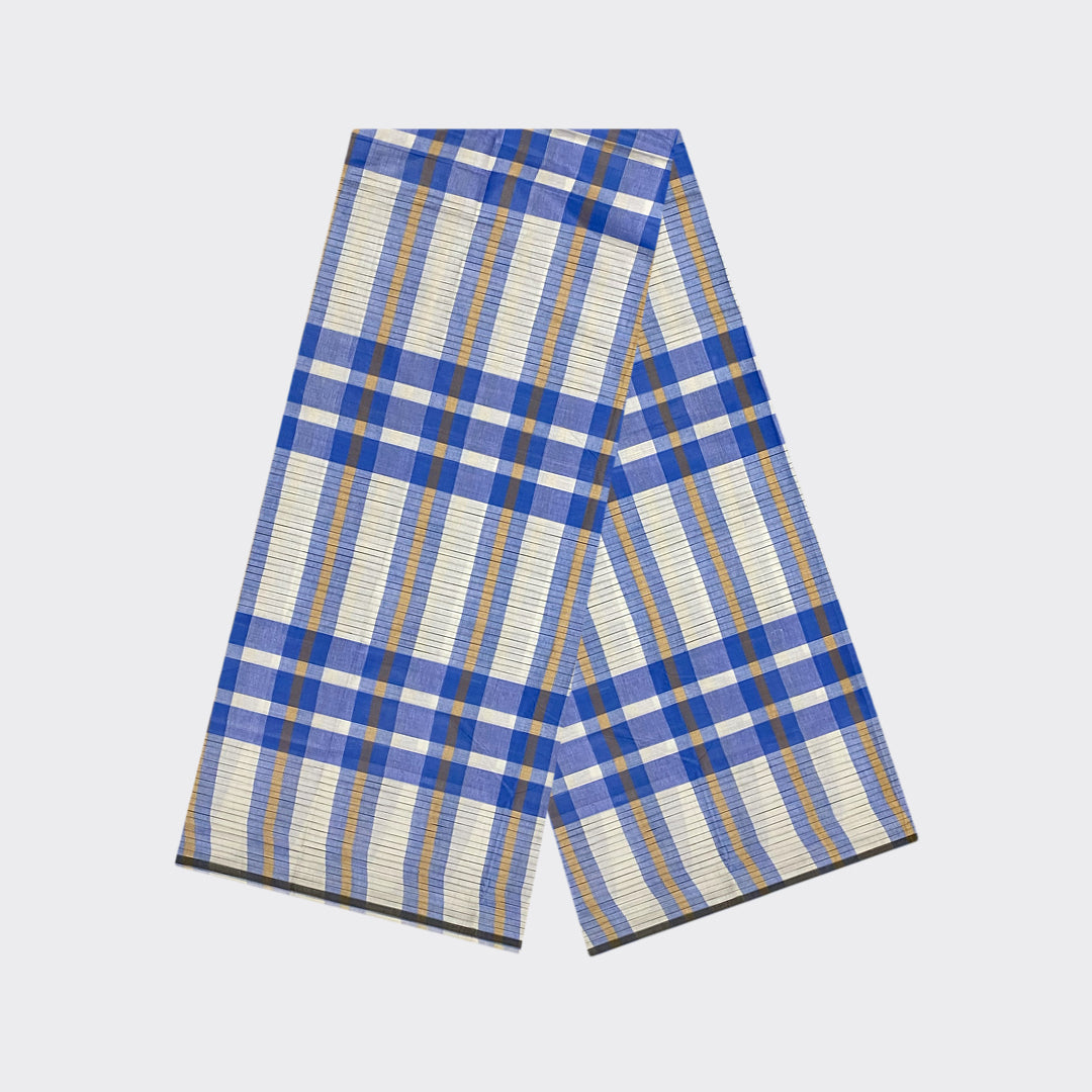 White Blue Striped Cotton Lungi | Trendz City