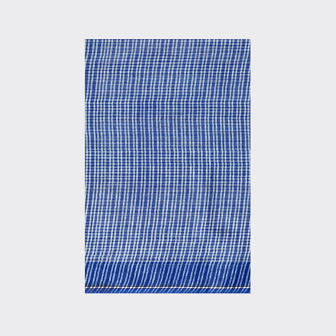 Blue Small Check Cotton Lungi Details | Trendz City