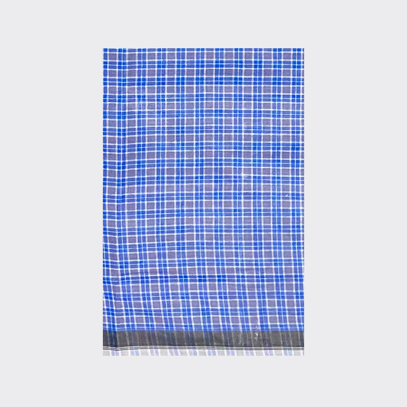 Blue White Check Cotton Lungi | Trendz City