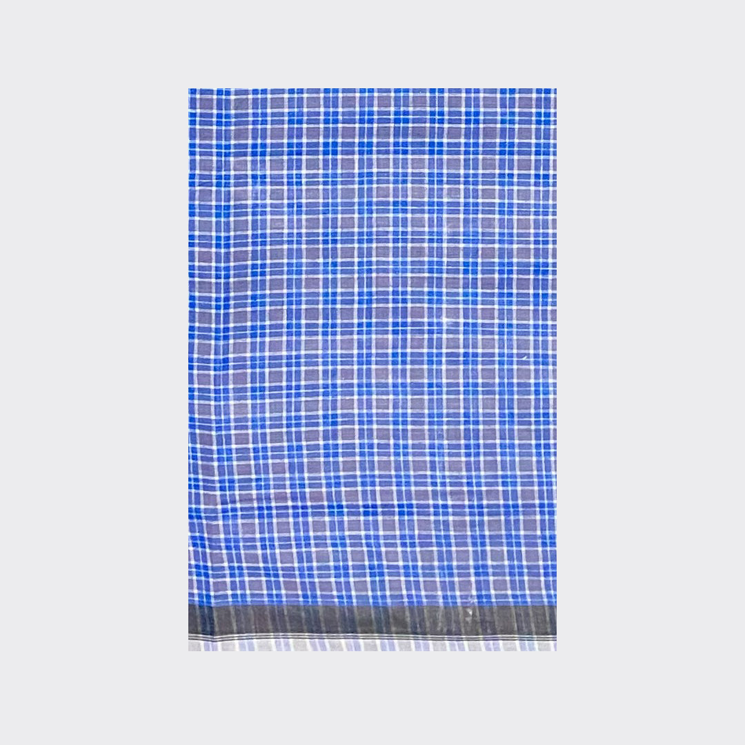 Blue White Check Cotton Lungi | Trendz City