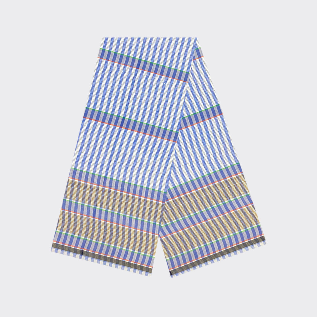 Blue White Striped Cotton Lungi | Trendz City