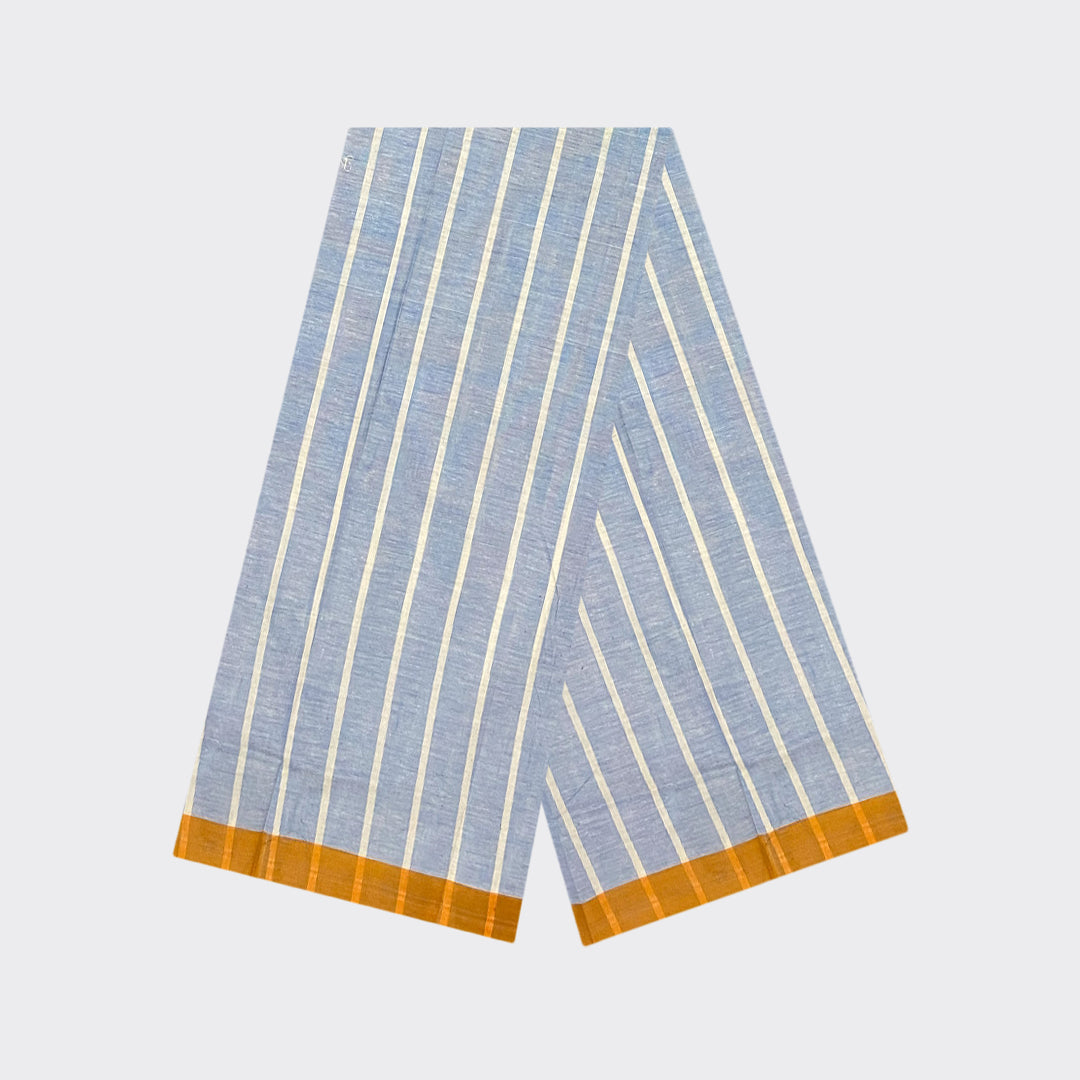 Cadet Grey Striped Cotton Lungi | Trendz City