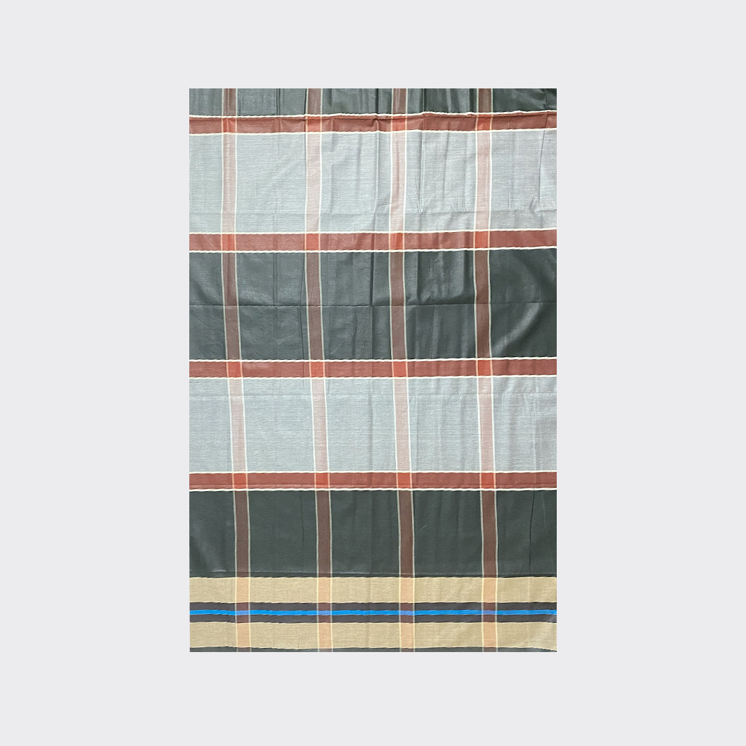 Charcoal Grey Check Cotton Lungi Design | Trendz City