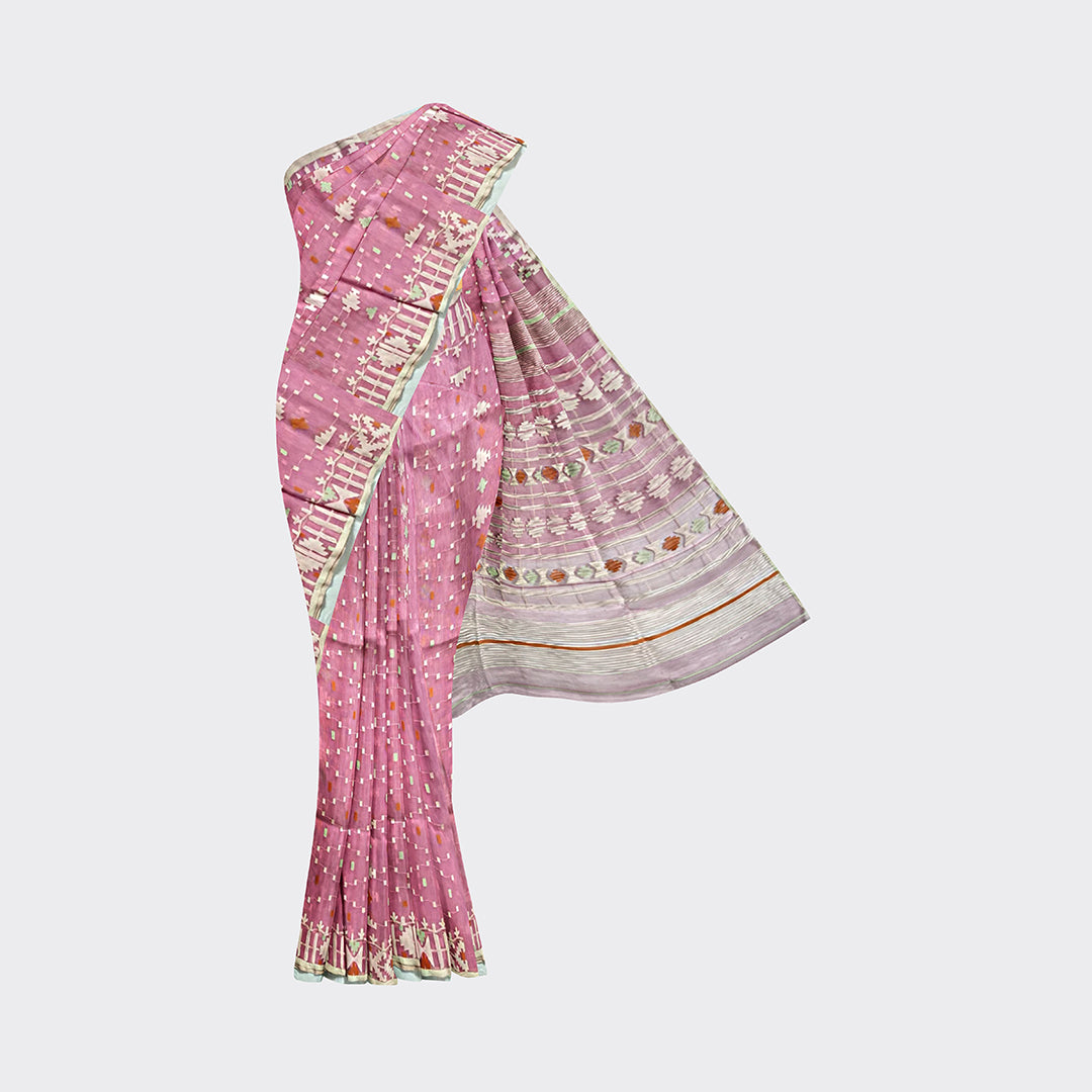 Faded Pink Jamdani Saree | Trendz City