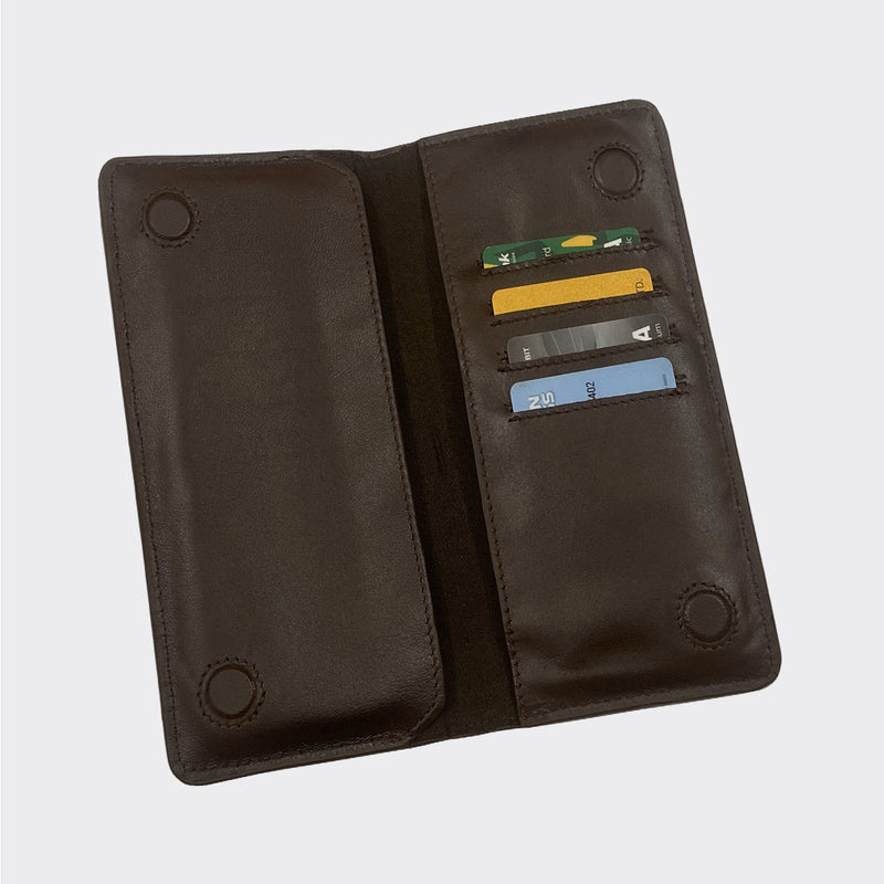 Genuine Leather Long Wallet Chocolate Details | Trendz City