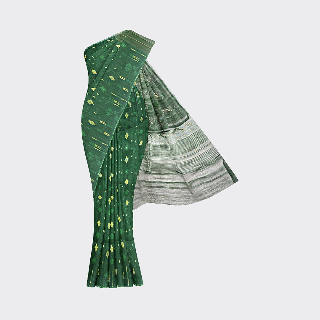 Jungle Green Jamdani Saree | Trendz City