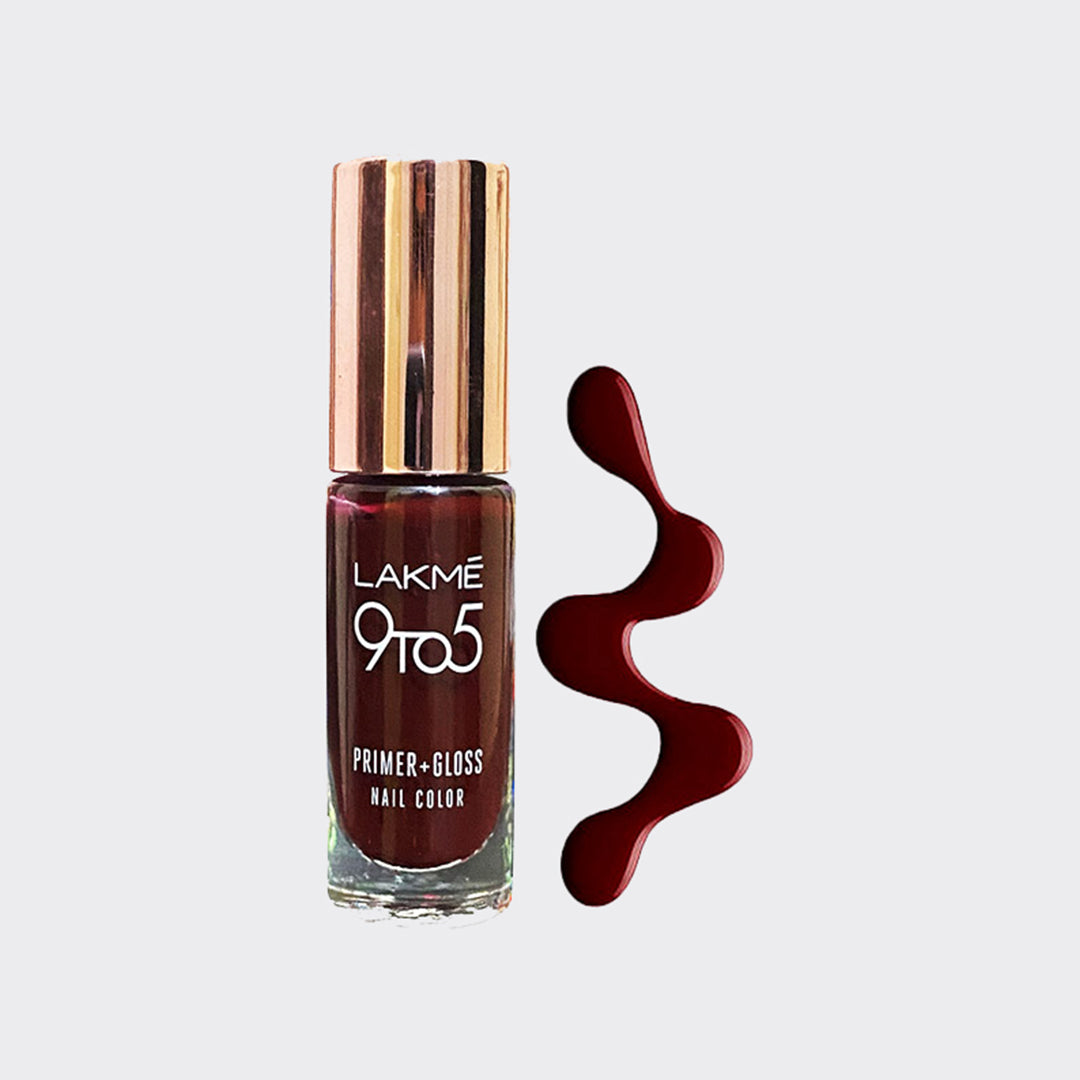 Lakme 9 to 5 Nail Polish Smokey Crimson Details | Trendz City