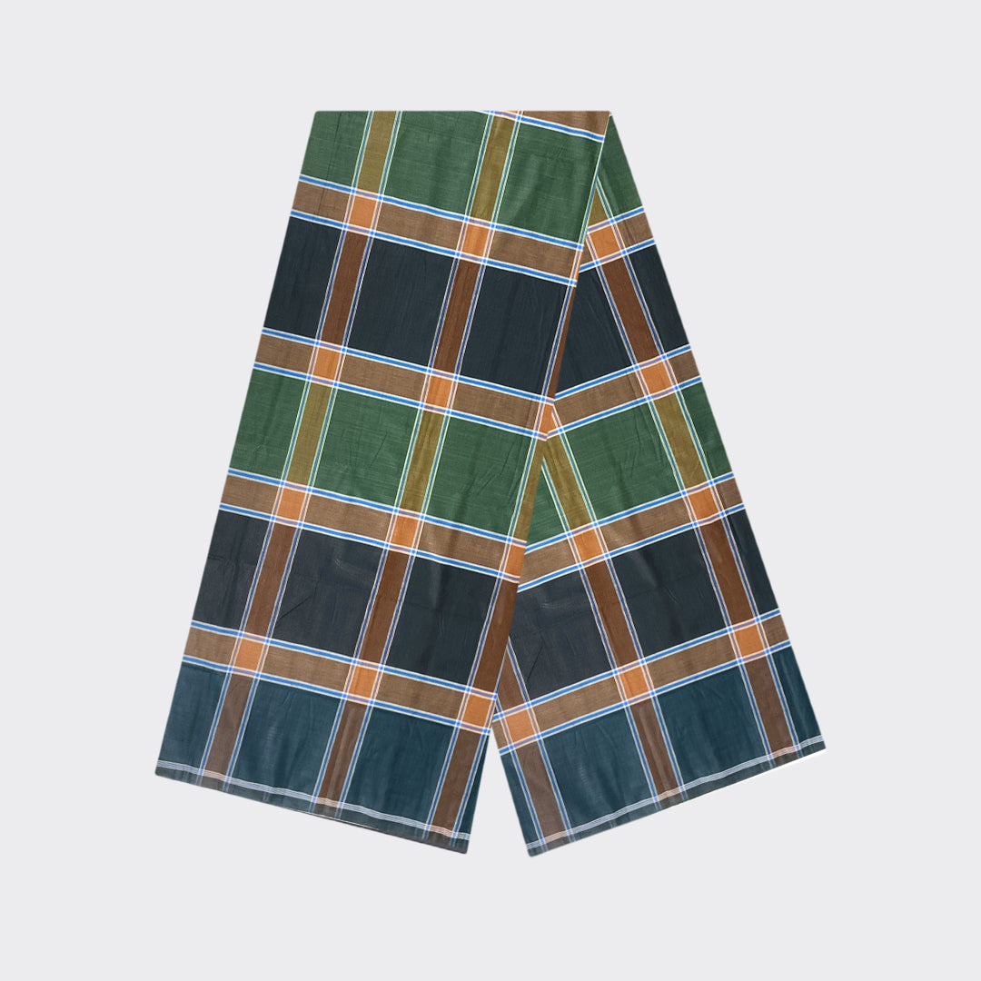 Lunar Green Check Cotton Lungi | Trendz City