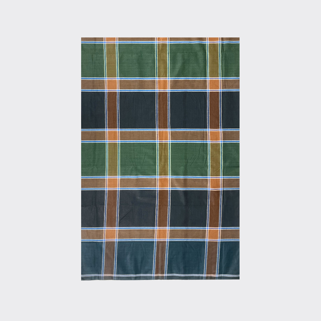 Lunar Green Check Cotton Lungi Details | Trendz City