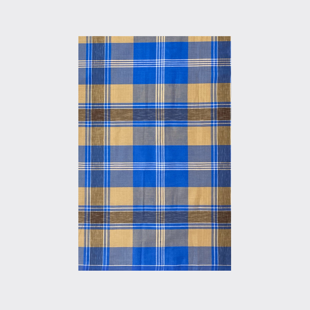 Medium Teal Blue Check Cotton Lungi Details | Trendz City