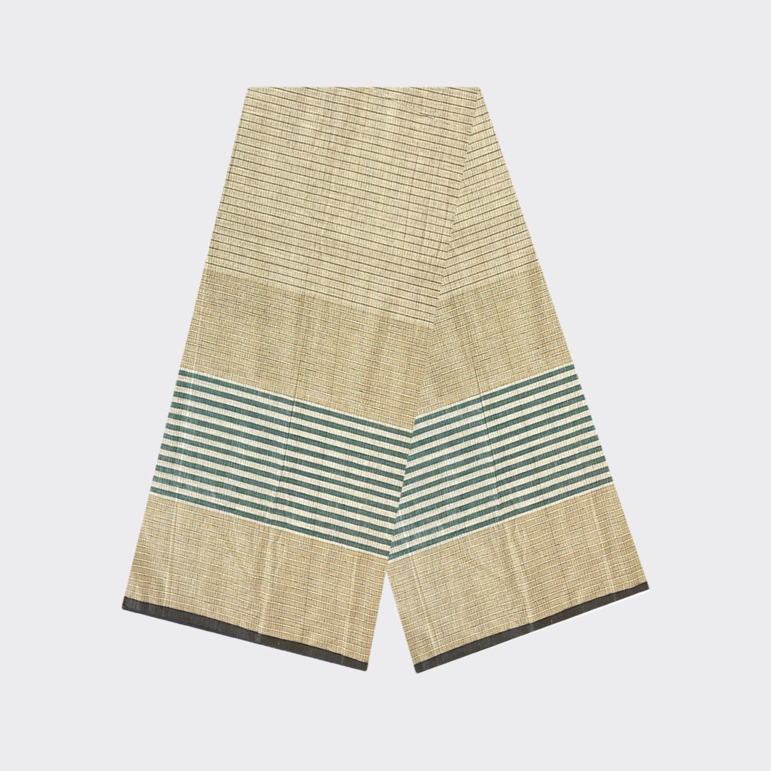 Pale Taupe Small Check Cotton Lungi | Trendz City