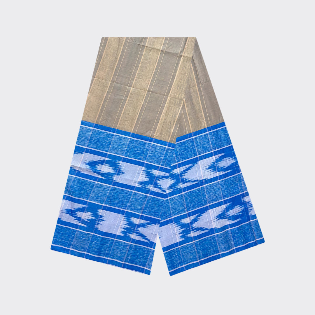 Teal Blue Stripied Cotton Lungi | Trendz City