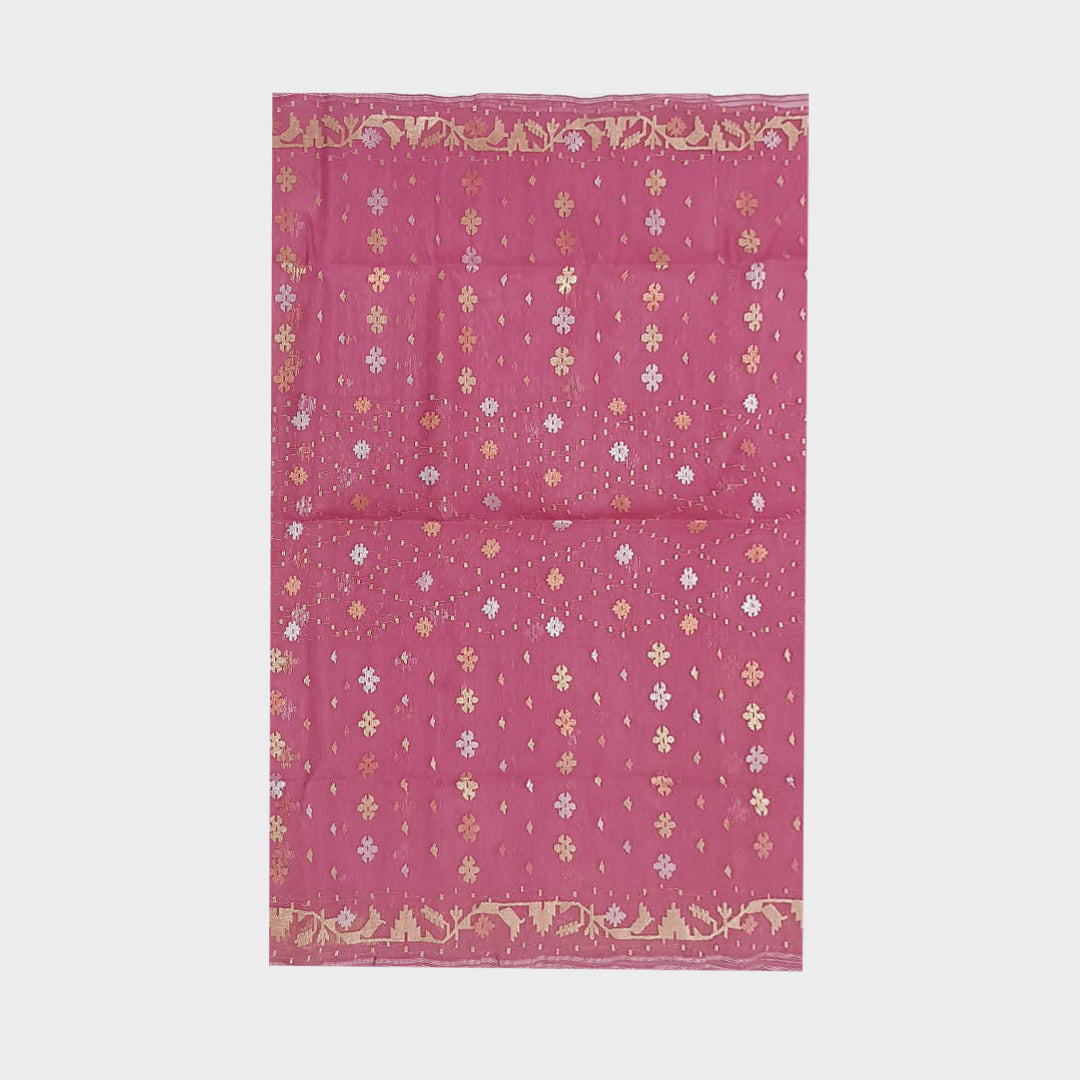 Tulip Pink Jamdani Saree | Trendz City