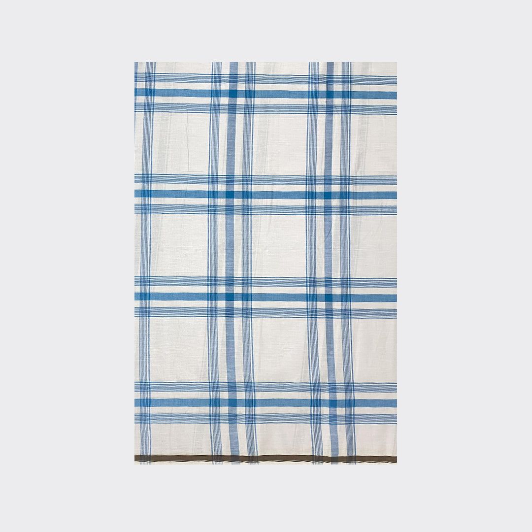 White Blue Check Cotton Lungi Details| Trendz City