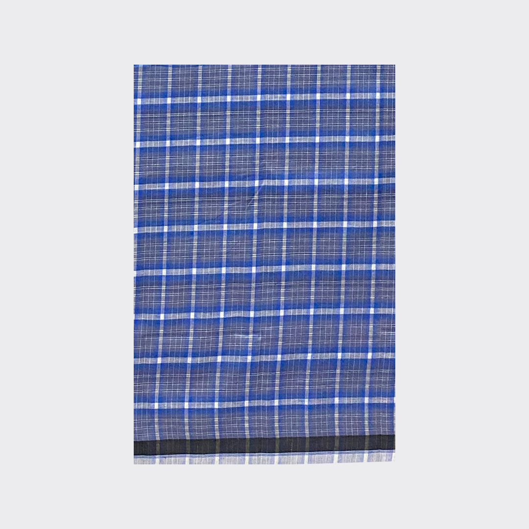 White Blue Check Cotton Lungi | Trendz City