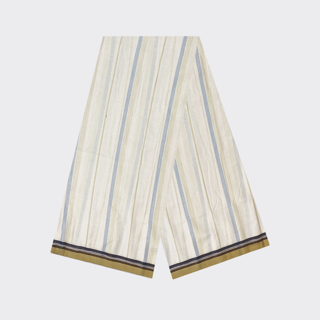 White Striped Cotton Lungi | Trendz City