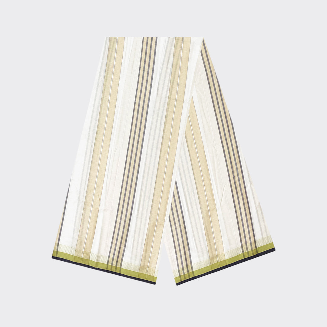 White Striped Cotton Lungi | Trendz City