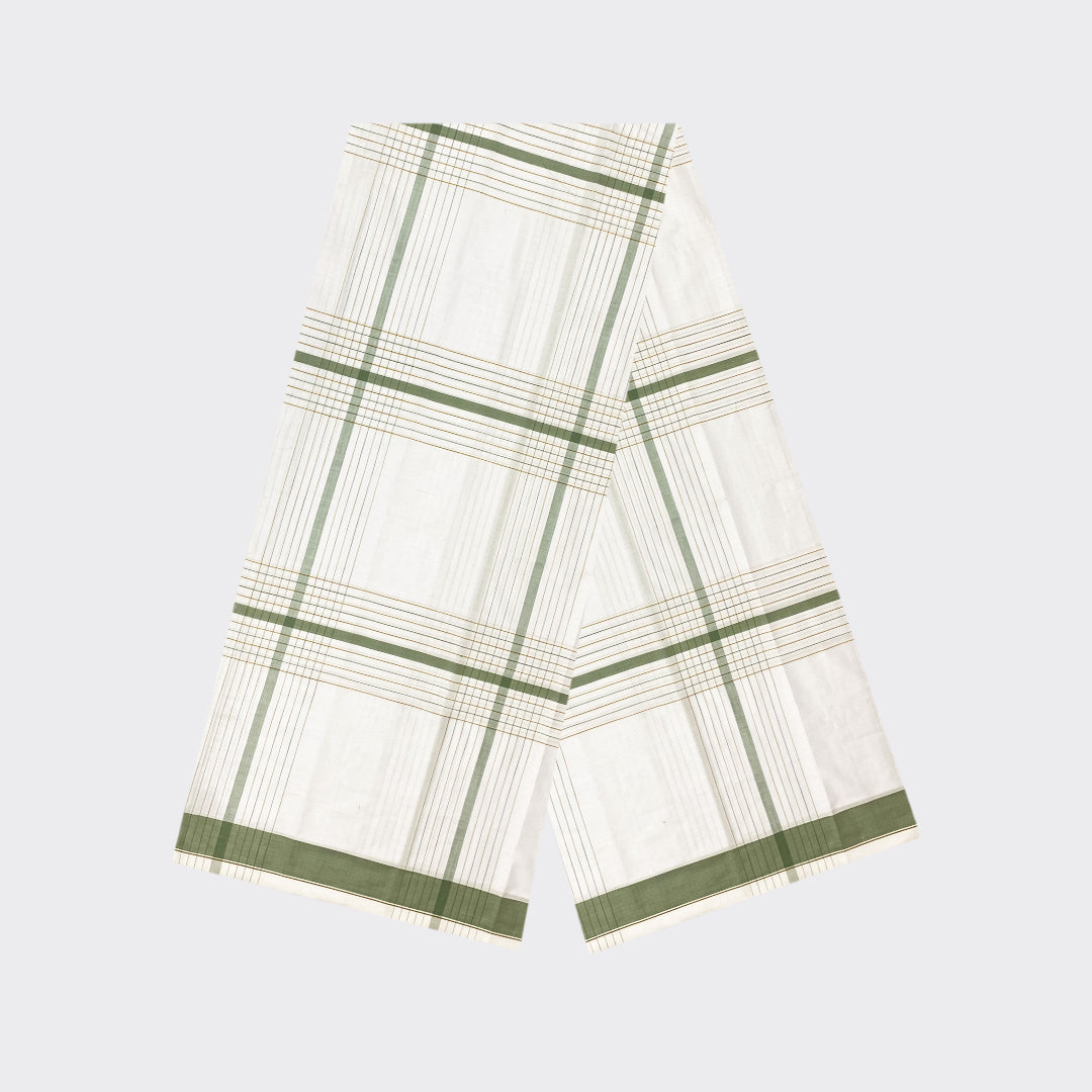 White Striped Cotton Lungi | Trendz City