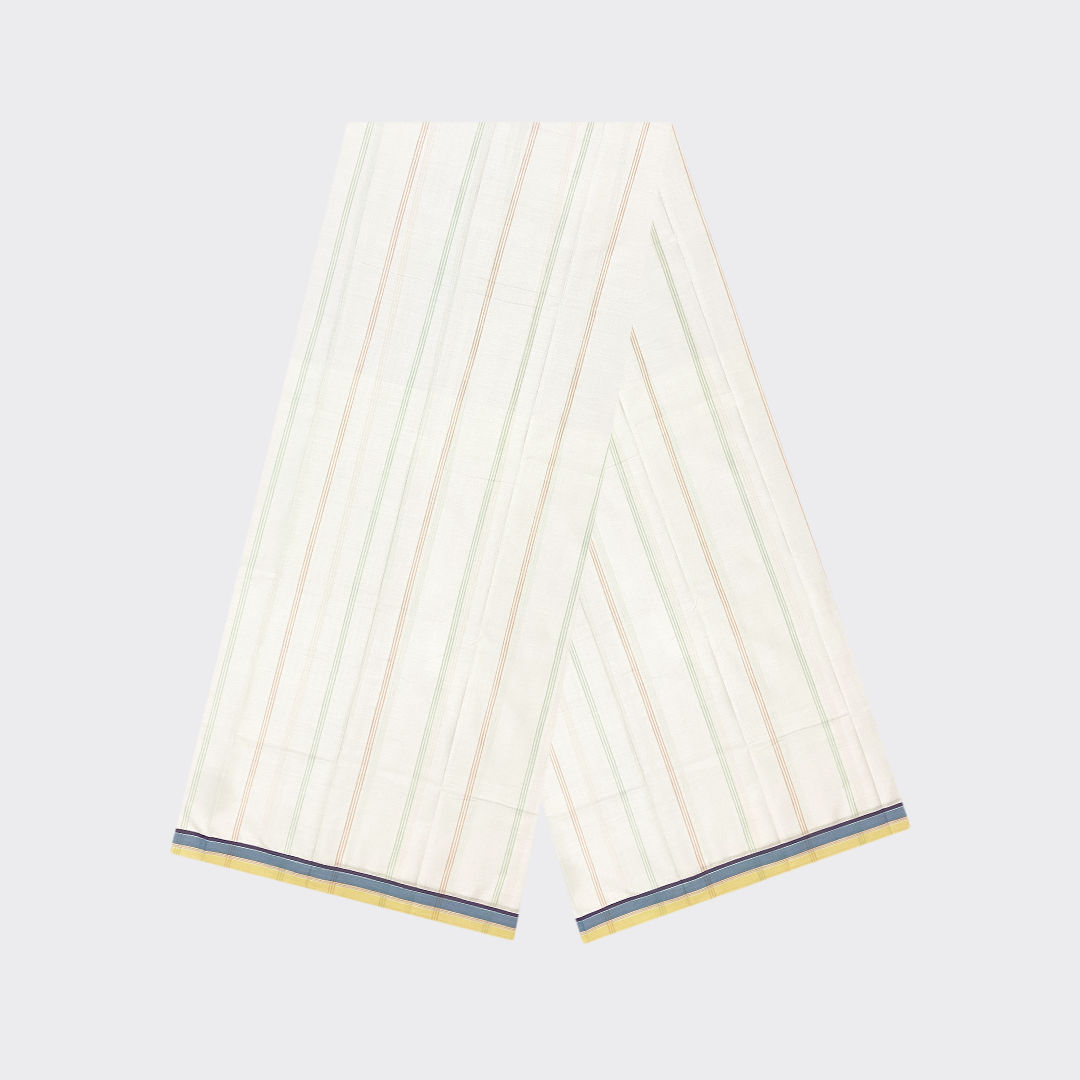 White Striped Cotton Lungi | Trendz City