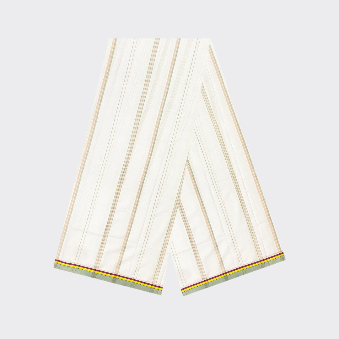 White Striped Cotton Lungi | Trendz City