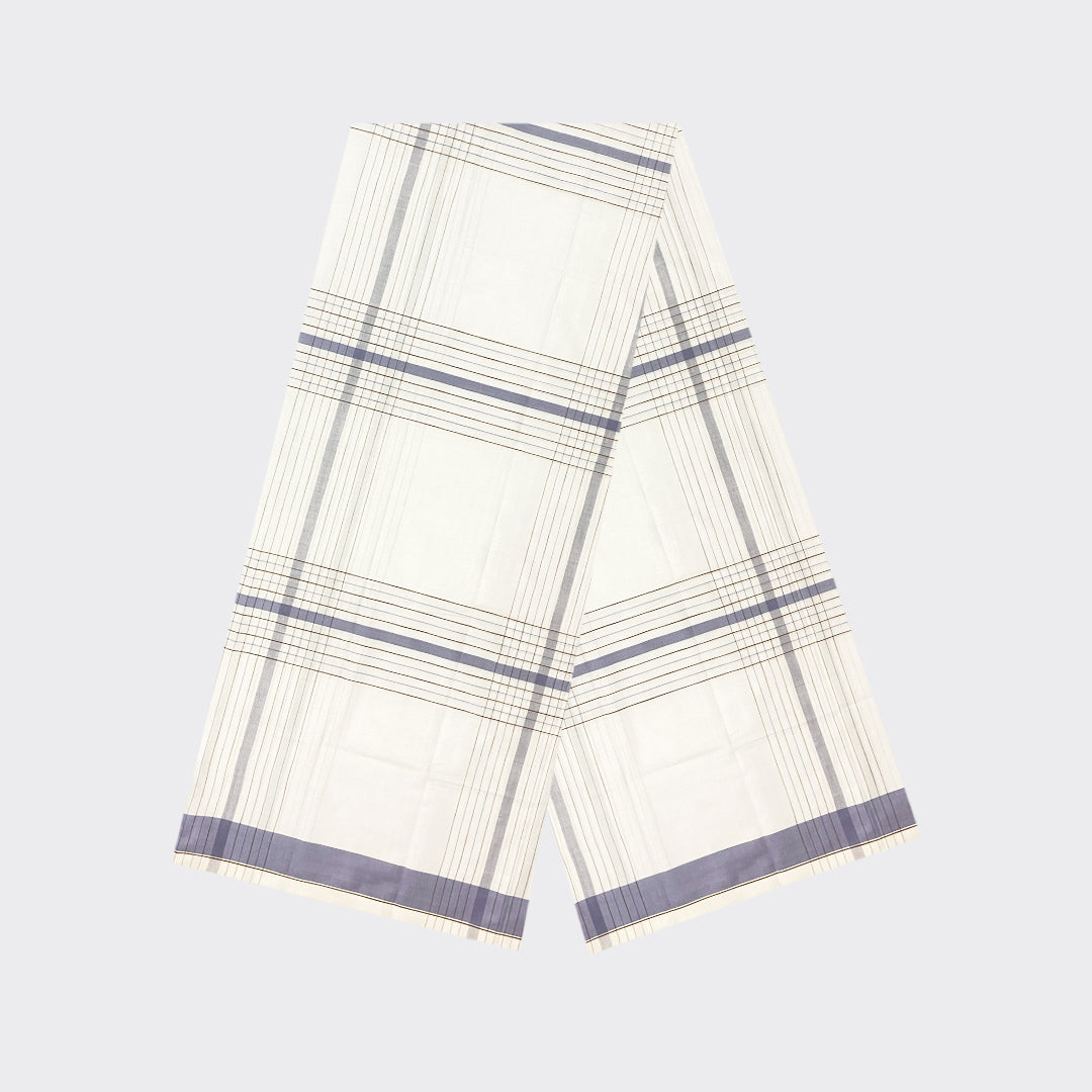 White Striped Cotton Lungi | Trendz City