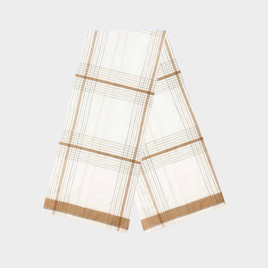 White Striped Cotton Lungi | Trendz City