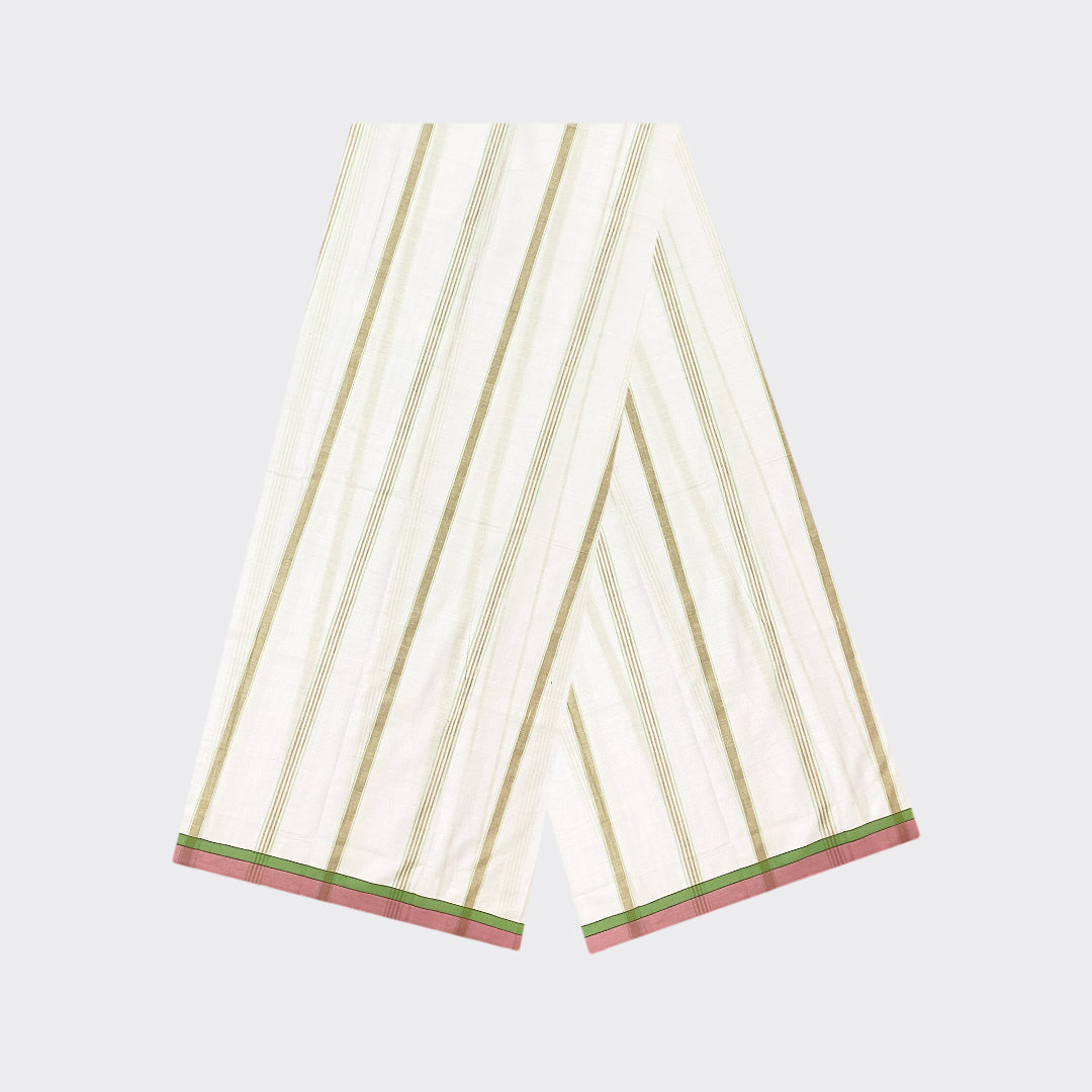 White Striped Cotton Lungi | Trendz City