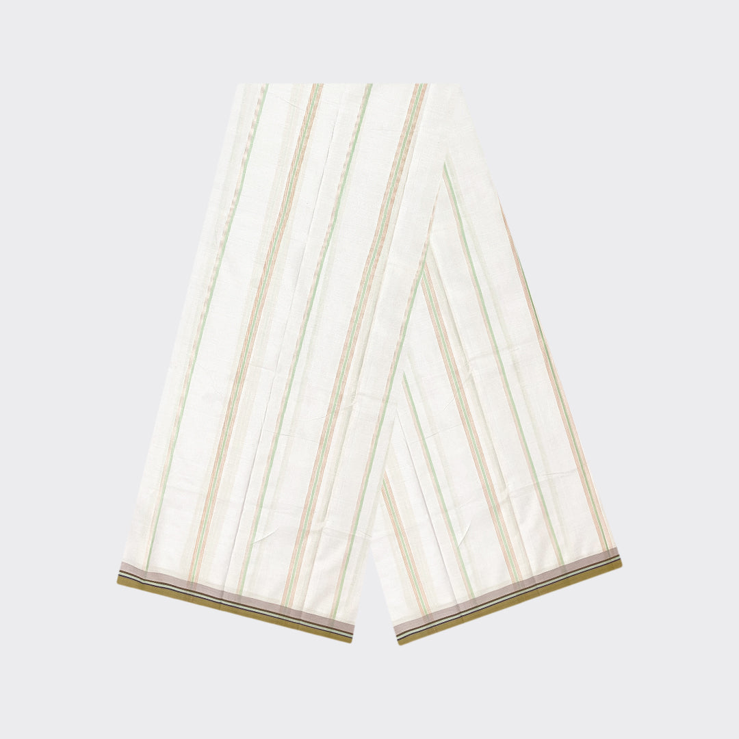 White Striped Cotton Lungi | Trendz City